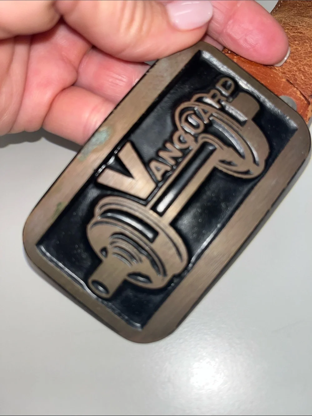 Dyna Buckle Devy Brown Leather Belt w/ Vanguard Brass Buckle